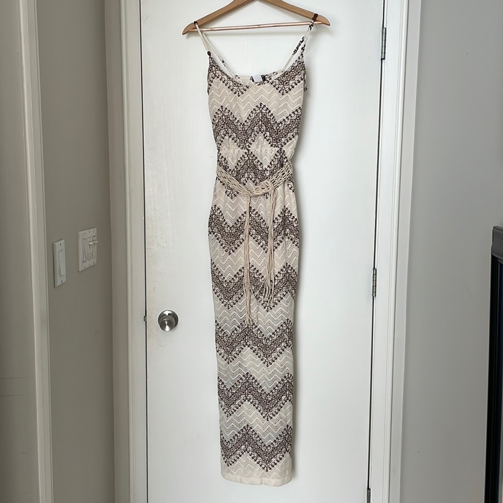 Beach style maxi dress with crochet belt (small)